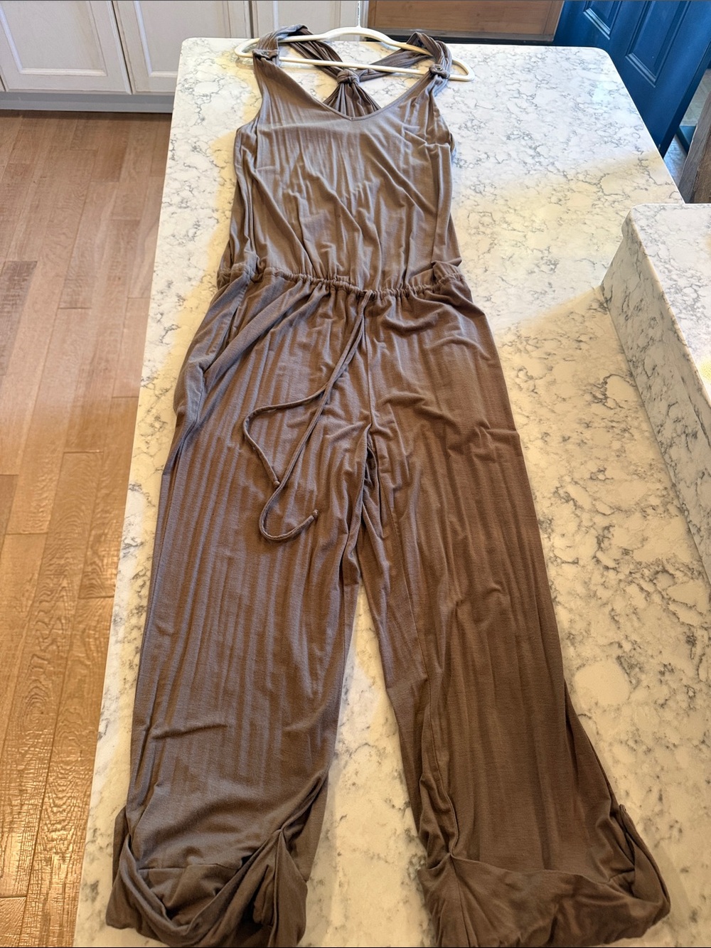 Ella Moss Sleeveless Knit Jumpsuit in Taupe Brown